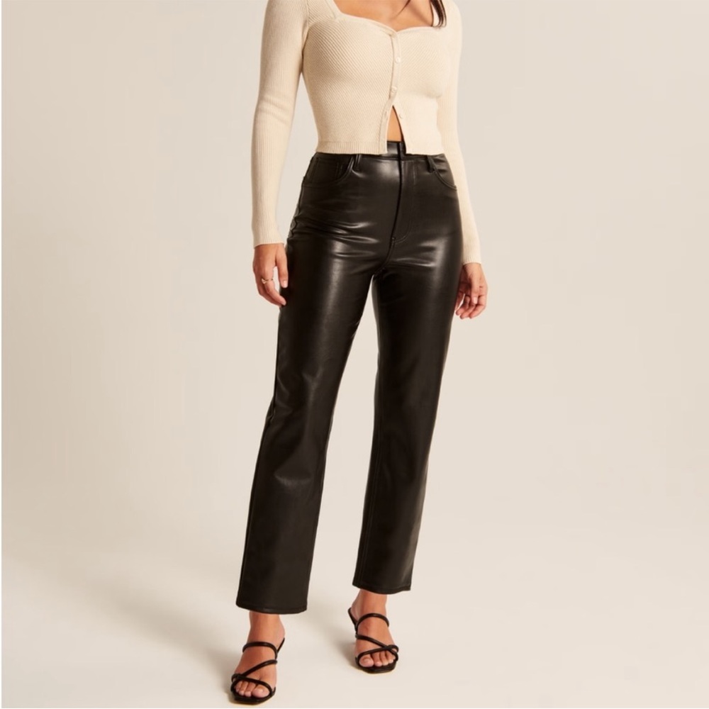 Abercrombie & Fitch Vegan Leather Ankle High Rise